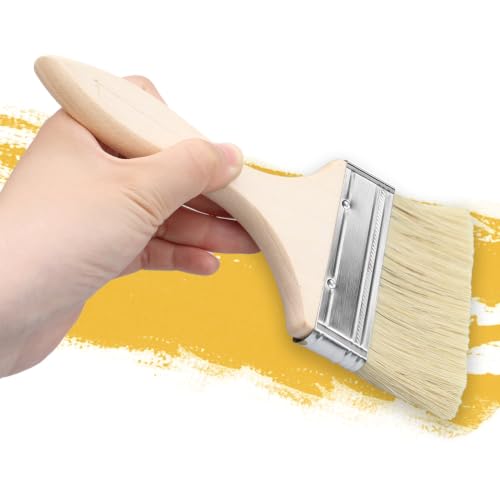 Miniatura 2 de 2 Pinceles De 10,5 Cm X 21 Cm Y 12,5 Cm X 21,5 Cm, Pincel Plano, Pincel Plano, Pincel De Barniz, Pincel De Madera Exterior, Pincel Plano Con Mango De Madera, Juego De Pinceles, Para Pintar, Pintar