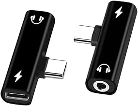 Type C to 3.5mm Earphone Converter Adapter, 2 in 1, Supports Listening to Music, Charging, Supports Fast Charging, Simultaneous Music, Calls, Remote Control, Charging + Audio HIFI Sound Quality, Type