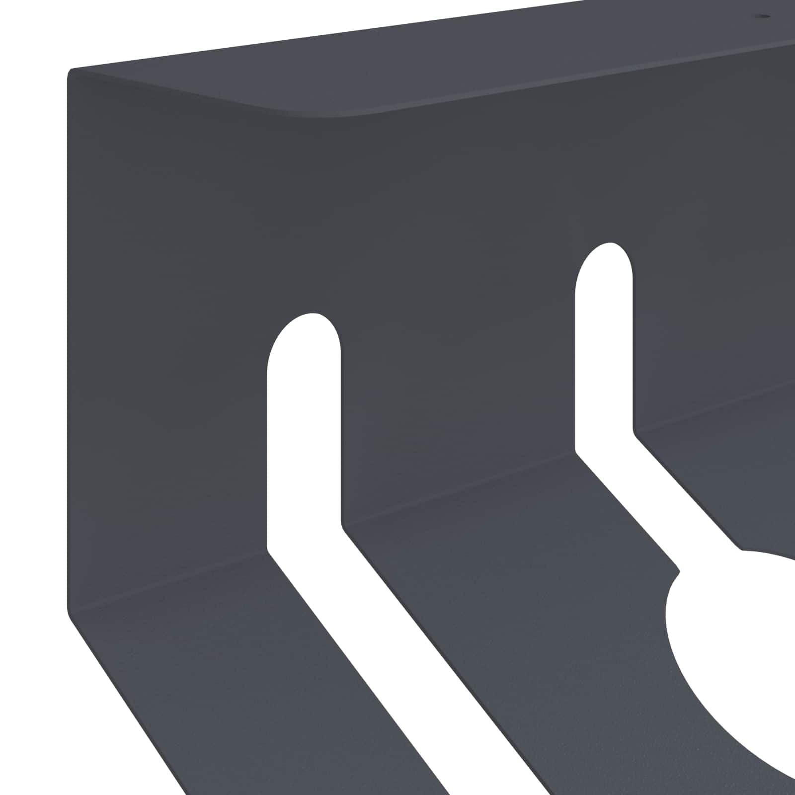 Kabelmanagement unter dem Schreibtisch 2er Set, Kabelkanal aus Stahl für Büro, Kabelhalterung Kabelführung Anthrazit, 44x11,5x13,5 cm