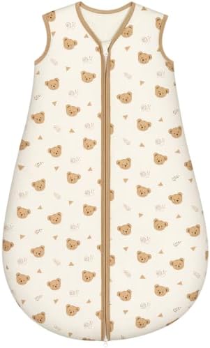 Yukkidds Schlafsack Baby Winter 2.5 Tog, Winterschlafsack 0-6 Monate | Baumwolle Babyschlafsack, Weich Warm & Atmungsaktiv, Schlafsack für Neugeborene & Kleinkind, Brauner Bär