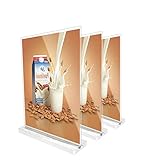 HUAZI Acrylic Sign Holder 8.5 x 11inches Clear Sign Holders Double-Sided Tabletop Display Stand for Business Vendors Events Conferences (3 Pack)