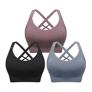 Angelhood Nursing Bras for Breastfeeding, Seamless Nursing Sports Bra Support Yoga Maternity Bras Pregnancy Sleep Bralette