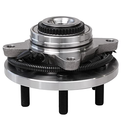 Image of Detroit Axle - 4WD Front Wheel Bearing Hubs for 2015-2017 Ford F-150 [6 lugs; w /ABS], 2 Wheel Bearing and Hubs Assembly Set 2016 Replacement Pair Hubs