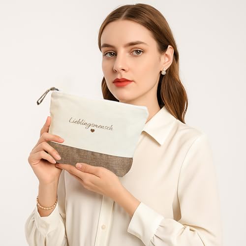 Geschenke für die Freundin – Kosmetiktasche Lieblingsmensch, Schminktasche als Geschenkidee für Beste Freundin, Mama, Schwester oder Partnerin, Geburtstags Frauen
