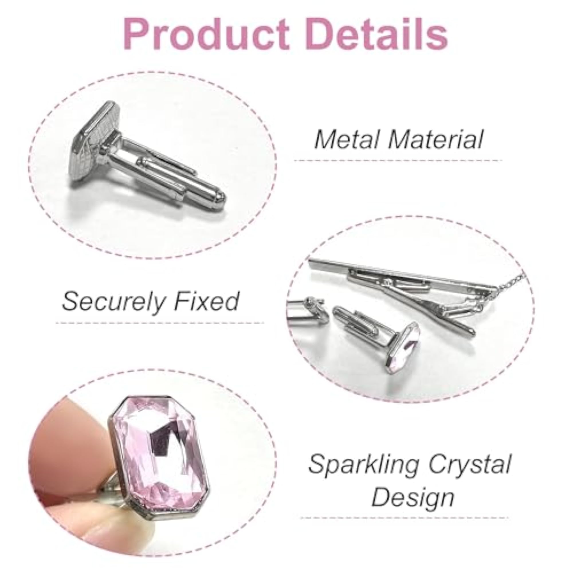 Cufflinks Set for Men, Diamond French Cufflinks