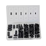 Automotive Rubber Vacuum Cap Set 80 Pack Multi-Size Line Block Off for Carburetor Manifold Pipeline Hose Protection 6 Different Sizes Black