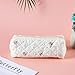 HJZHII Cute Pencil Case, Aesthetic Flowers Pencil Pouch, Portable Pen Bag Wide Opening, Soft Quilted Pencil Pouch Organizer with Zipper for Office College Storage Makeup Pouch