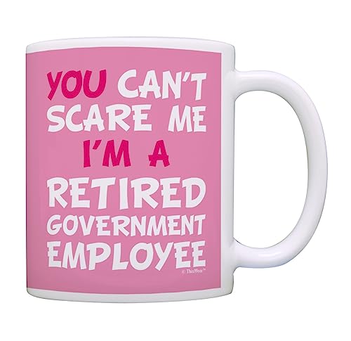 ThisWear Retirement Gifts for Women Can't Scare Me I'm Retired Government Employee Funny Retirement Gifts 11oz Ceramic Coffee Mug