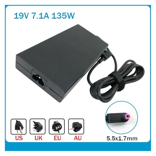 Alimentation stable 19V 135W évite la surchauffe de votre ordinateur portable 5.5 x 1.7 mm