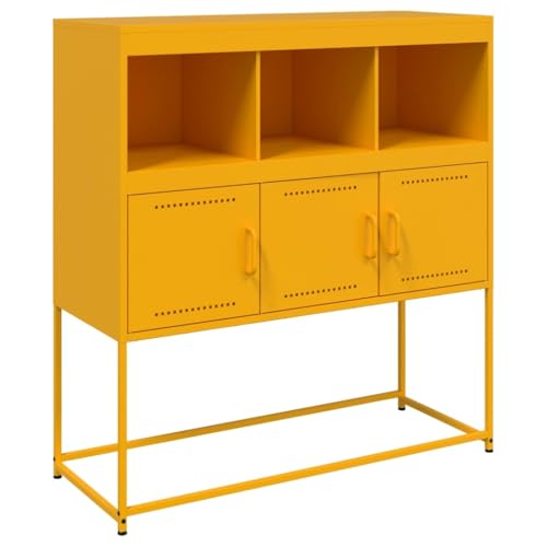 vidaXL Aparador Acero Amarillo Mostaza 100,5x39x107 cm, Armario Auxiliar, Mueble de almacenaje de Cocina, Armario de Pasillo, aparador de Comedor
