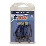 American Fishing Wire Brass Coastlock Snaps, Black Color, Size 37, 350 Pound Test, 6-Pieces