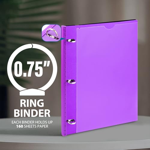 Image of WOT I 12-Pack Telescoping 3 Ring Binder(0.75 inch), Expandable Flexible Binder - Patented Design for Easy Portability, Holds 8.5 inchx11 inch Paper, 4 Vibrant Colors, Perfect for School, Office&Home Organization