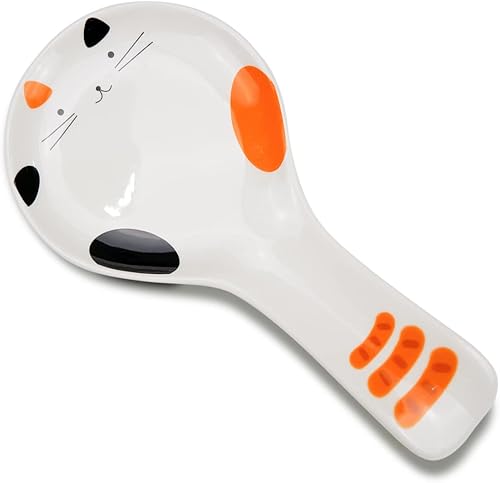 Soporte para cuchara de cerámica para gatos, soporte para cucharas para estufa, accesorios de cocina, soporte para utensilios de cocina, soporte