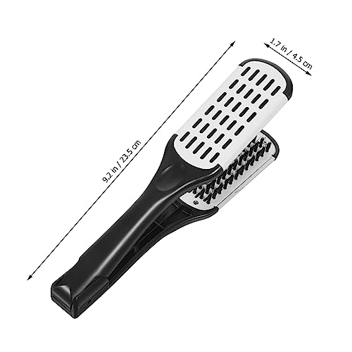 Peine alisador moldeado con cerdas de jabalí herramienta de estilizado de doble cara para alisar y desenredar para todo tipo de cabello compacto y fácil de usar miniatura 2
