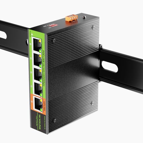 Image of Industrial 5-Port Gigabit PoE+ Switch | 4x30W PoE Ports, 1 Uplink, 35mm DIN-Rail Mount, IP40, Dual Power Input
