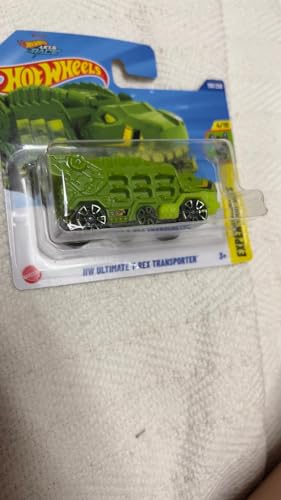 Hot Wheels Véhicule à l'échelle 1:64 pour jouer ou exposer - Collection de voitures - Cadeau pour enfants - Modèle 2025 - Choisissez 1 voiture (HYY90, 156/250 HW Ultimate T-Rex Transporter)