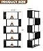 Gadroad 5-Tier Geometric Bookcase,S Shaped Bookshelf, Wood Decorative Storage Shelving, Modern Freestanding Display Shelves, Tall Book Shelf Unit for Living Room Bedroom, Black