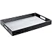 Home Redefined Beautiful Modern Elegant Silver & Black 18"x12" Rectangle Glossy Alligator Decorative Ottoman Coffee Table Perfume Living Room Kitchen Serving Tray with Handles for All Occasion's