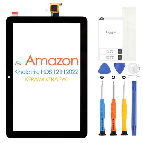 Pacchetto Include: La confezione include 1 x Touch Screen per Amazon Fire HD 8 2022​​​​​, 1 x Riparazione Kit