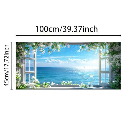 Película para ventana con diseño marítimo 39.3×17.7 pulgadas miniatura 6