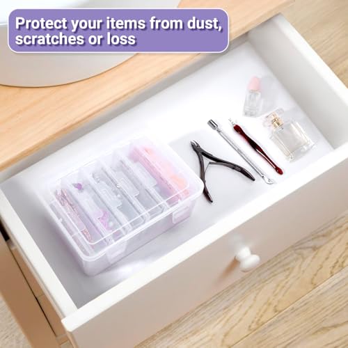 Image of Cosics Bead Organizers and Storage, Clear Plastic Bead Storage Containers with Lid, 6 Mini Rectangles Boxes for DIY Jewelry, Bracelet Making, Stickers, False Nails, Screws, Seeds