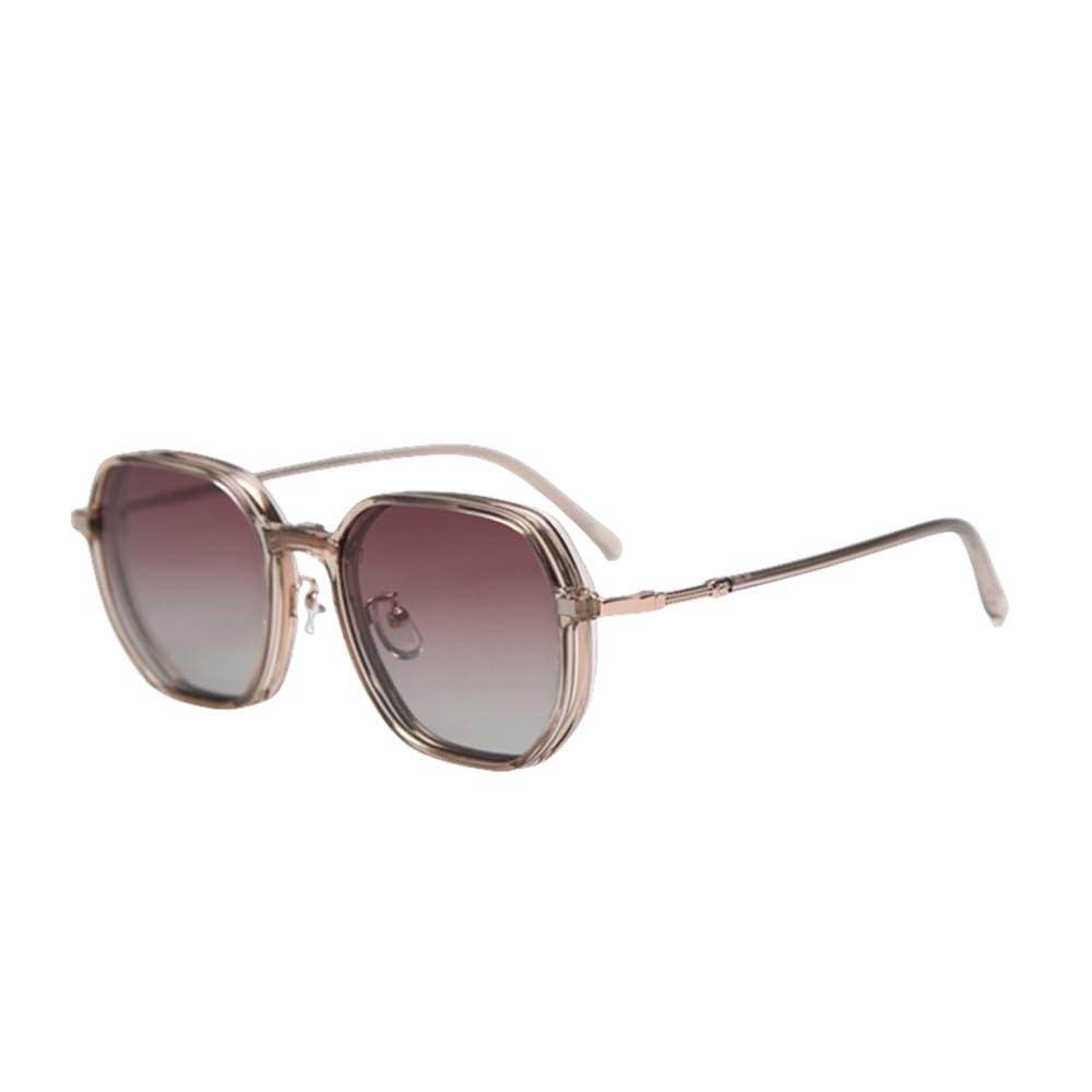 Gafas de sol magnéticas cuadradas para mujer, con clip poligonal, polarizadas, para hombre, de metal