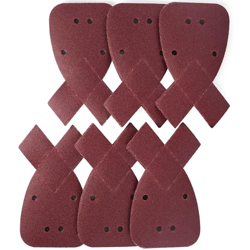Image of SATC Mouse Sander Pads 30-Piece 120 Grit Mouse Sanding Pads 4 Holes Detail Sander Pads Hook and Loop Mouse Palm Sanding Paper Sandpaper for Mouse Sander
