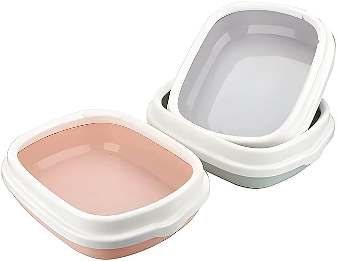 Image of Dog Trust Litter Box Tray with Free Scooper Super Build Quality Semi Closed Design for Kittens & Adult Cats & Rabbits Toilet Litter Basin: Colour May Vary*