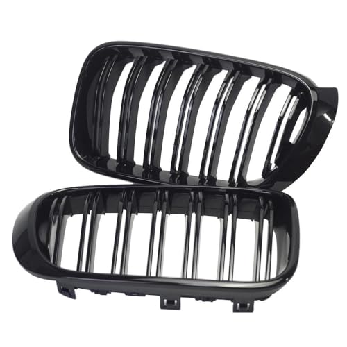 Grilles de radiateur en ABS noir brillant à double lamelles pour BMW X3 X4