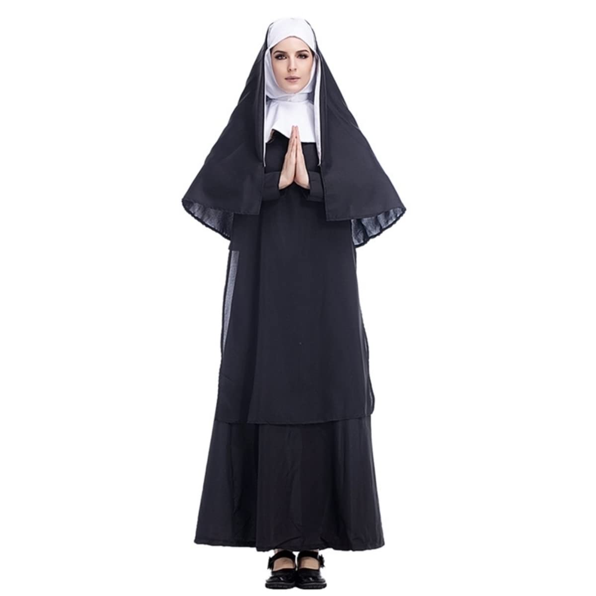 Costume Bay Women Classic Mother Superior Nun Sister Costume Religious Halloween Costume Spiritual Outfit Divine Polyester Catholic Church Role Play Theatrical - Small