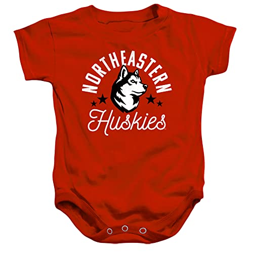 Northeastern University Official Huskies Unisex Infant Snap Suit for Baby,Red, 6 Months