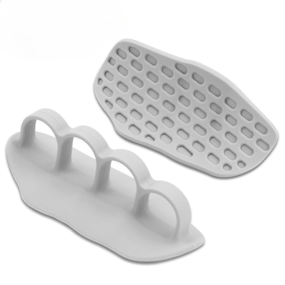 Kaiyo Silicone Gym Grip Pads, Palm Protection from Callus, Blister and Rips, Flexible Rubber, Weightlifting Grips (grey)