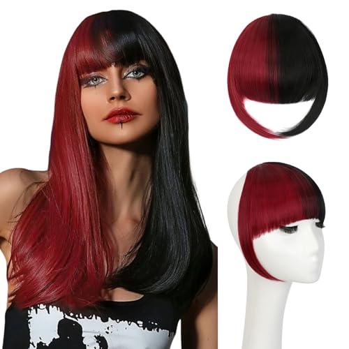 Wodelanle Bangs Hair Clip in Bangs, Fake Bangs Natrual Clip in Hair Extensions, Easy to Use Faux Bangs Clip on Bangs, French Bangs Fringe with Temples Hairpieces Curved Bangs for Cosplay
