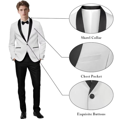 Mens 2 Piece Suits Shawl Lapel Tuxedo for Men Slim Fit Blazer Jacket Set for Wedding Dinner Prom2