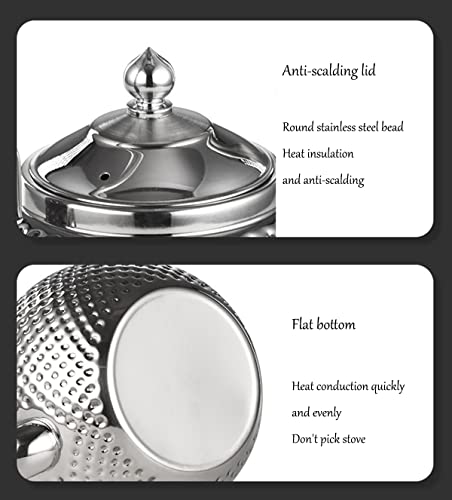 Whistle Teapot Stovetop Food Grade Stainless Steel Kettle, Quick Boil, With Anti-Scald Handle And Lid, 2.1 Quart, Tea Strainer Included For Easy Tea, Coffee, Gold, 2L #TOP7