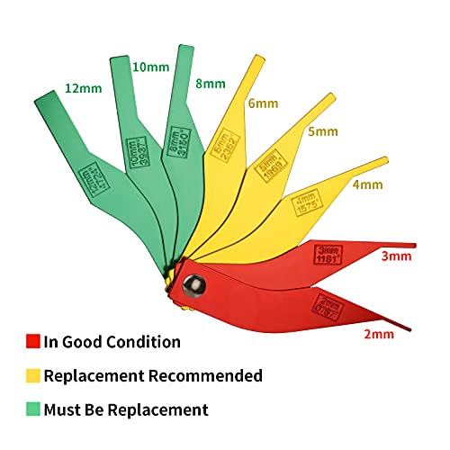 Measureman 8-Piece Brake Pad Gauge Tool Set Use With Disc And Drum Brake Pads, Stamped Metric And Sae Callouts #TOP2