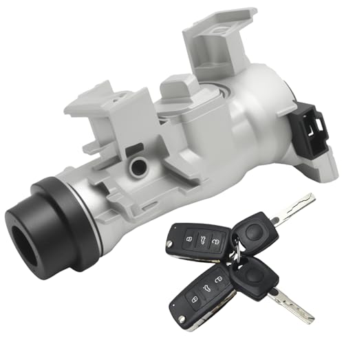Hoypeyfiy 1K0905851B Ignition Switch Lock Cylinder KIt Replacement for Au-di A3, Replacement for Volks-wagen Golf Jetta Passat Tiguan, Includes Remote Control Replaces 1K0905865