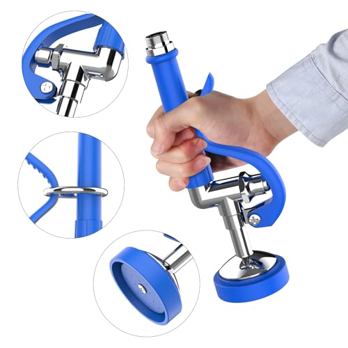 Commercial Sink Sprayer for Pre-Rinse Dishwash: JZBRAIN Pre Rinse Sprayer Head for Restaurant Kitchen Faucet - 1.42 GPM High Pressure Pre Rinse Spray Valve Replacement (Blue)
