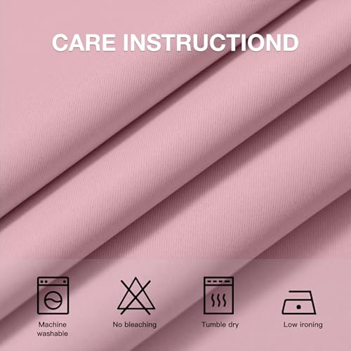 Image of COSVIYA Grommet Room Darkening Pink Curtains 63 inch Length for Bedroom | Light Blocking Insulated Thermal Curtains for Living Room, Blackout Thick Polyester Window Drapes,38x63 inches, 2 Panels