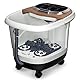FANTASK 500W Fußmassagegerät Badewanne, Fußbad Spa Massagegerät auf Rollen Max. 48°C, Elektrische Fußbadewanne mit Heizung