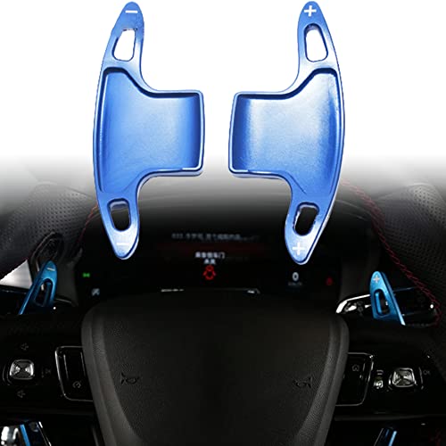 Bmolpt Custom Interior Accessories 2PCS For Lincoln Aviator Corsair 2020 2021 2022 2023 Nautilus 2019 2020-2023 Aluminum Alloy Steering Wheel Shift Paddle Shifter Extensions Cover trim(BLUE)
