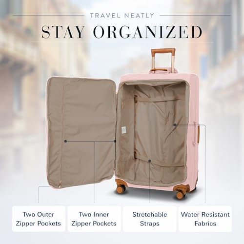 Bric's X-Bag Large Spinner with Frame - 30 Inch - Suitcases with Wheels - Checked Luggage - Pink/Cognac3