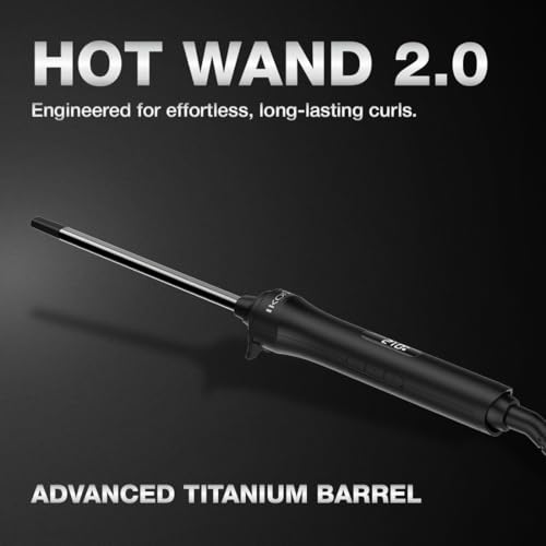 Image of IKONIC Hotwand 2.0, with 10mm Titanium Barrel for Tight Skinny Curls, 8inch Long for Longer Hair, 360 Swivel Cord for Easy Curly Hair Style