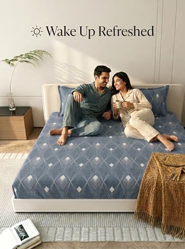 Image of Mafatlal 125 GSM Merino Double Bedsheet with Pillow Covers |90 x 100 Inches | Soft, Breathable & Lightweight | Grey