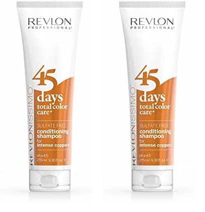 REVLON PROFESSIONAL Revlonissimo 45 Days Acondicionador Champu sin sulfatos Intense Copper 275 ml (Paquete de 2)