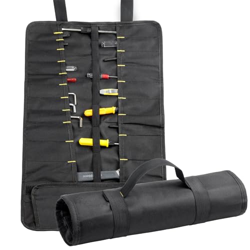 Sin Alicates herramientas Enrollable organizador Bolsa/Roll Tool 22 bolsillo llave inglesa Llave de trinquete herramienta Rolle bolsa de enchufes/destornilladores Enrollable menor Estuche