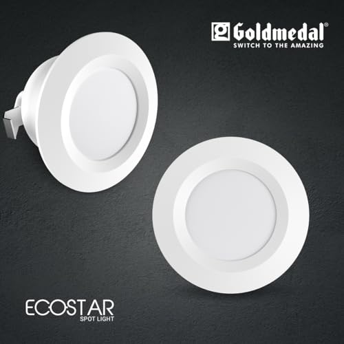 Image of Goldmedal Ecostar 1W LED COB Round Spot Light- Blue | Pack of 1|Up to 80 Lumens per Watt | Cut-Out Size: O25mm | Dimension: O39X20mm | for Indoor Application