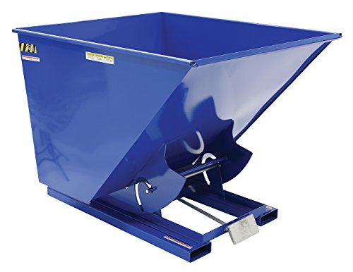 Vestil D-200-MD Steel Medium Duty Self Dumping Hopper 2 Cubic Yard 4000 Lb. Capacity Blue