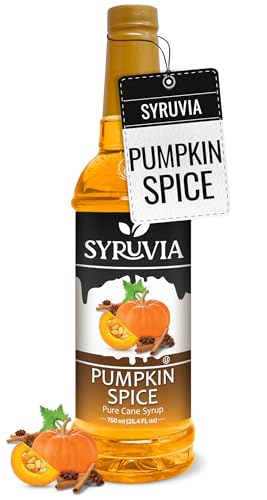 Syruvia Pumpkin Spice Syrup for Coffee 25.4 Ounces Pumpkin Spice Flavored Coffee Syrup