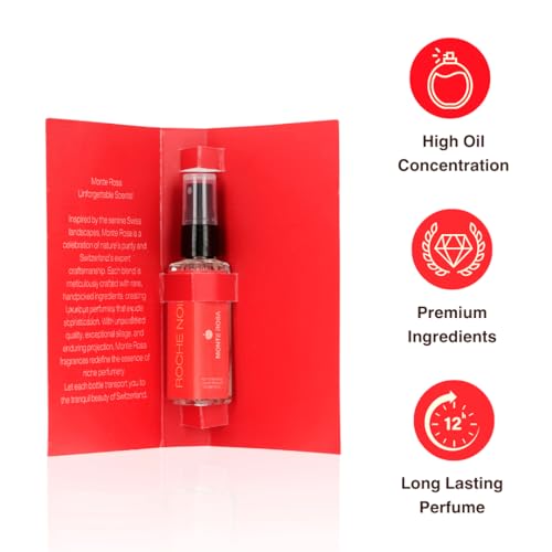 Image of MONTE ROSA Roche Noire Eau de parfum | Mysterious, Sweet, Saffron | Official Miniature | Long Lasting Unisex Pocket-Perfume 8ml